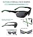 Eyekepper TR90 Sports Bifocal Sunglasses Baseball Running Fishing Driving Golf Softball Hiking Half-Rimless Reading Glasses (Black Frame Green Temple, 2.00)
