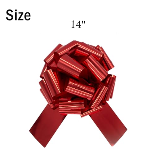 Image of 14 Inch Big red Bow,1Pcs Big Bow for Present,Big Gift Bow for appliances,Bikes,Table Decorations and Party Events (Red)