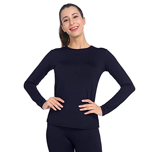 Hanes Women's Sport Cool Dri Performance Long Sleeve V-Neck Tee, Black Heather, X Large