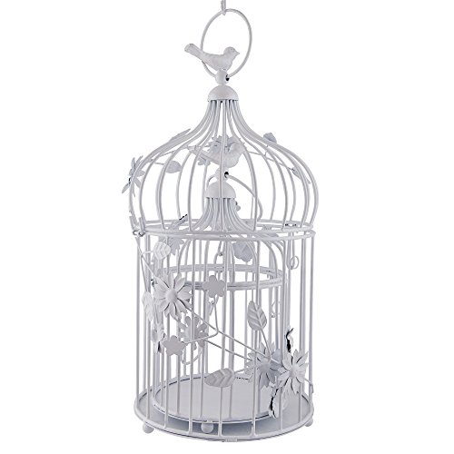 Image of Homesake Antique White Lantern Bird Cage Hanging Pendant Lights, Vintage Ceiling Chandelier Jhumar for Home, Living Room, Balcony, Indoor Outdoor, Decor for Home Pack of 2, Return Gifts for Pooja