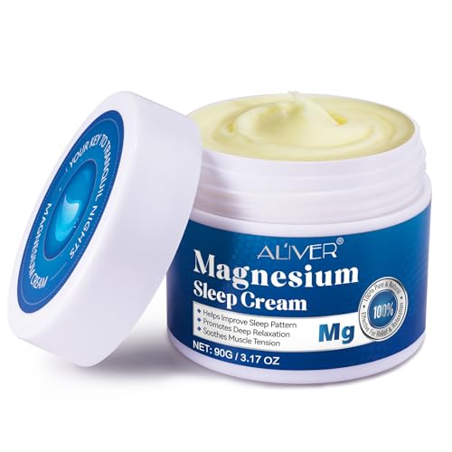 Aliver Pure Magnesium Cream 90G Oil For Sleep And Feet Restless Legs Body Relaxation Magnesium Topical Lotion Butter Soothes Muscle Tension