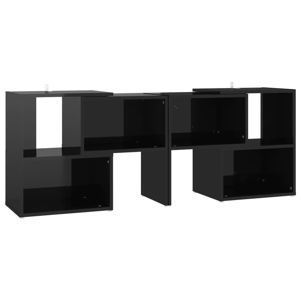 vidaXL Meuble TV Noir Brillant 104x30x52 cm Bois d'ingénierie