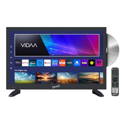 Supersonic SC-1926DVD 19-inch LED Smart HDTV w/DVD Player, 3X HDMI, 1080p, WiFi, USB, AC/DC Compatible for Home, Kitchen, or RV Camper, DC Car Cord Included (SC-1926SDVD –19” Smart TV/DVD Combo)