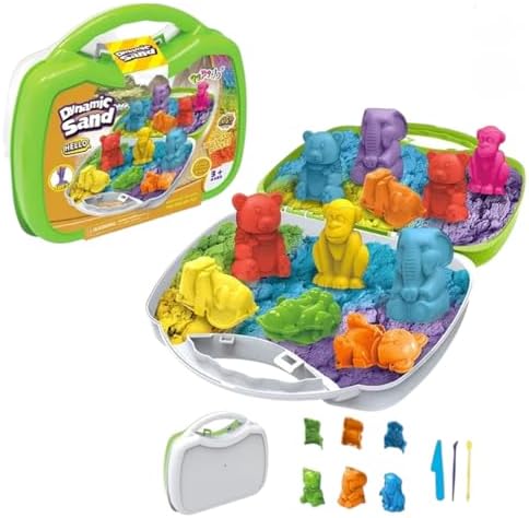 Maletín de actividades y arena mágica con Moldes de Animales – Ar...
