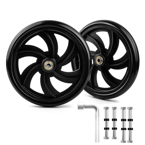 SKLK-SEL 2Pcs 7.5 Inch Replacement Wheelchair Wheels for Walkers Wheelchairs Rollators Durable Anti-Slip ABS Wheels Aid for Adults Seniors