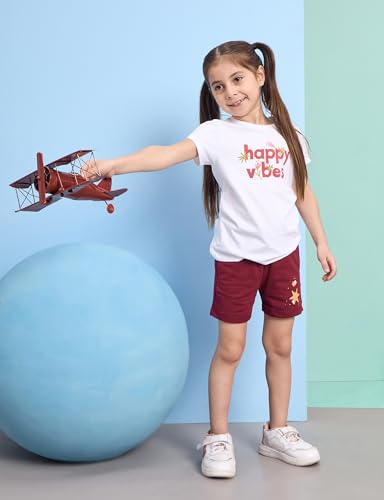 Image of Amazon Brand - Symbol Girls 100% Cotton Graphic Printed Half Sleeves T-Shirt | Age 2-14 Years (Combo Pack of 3 and 5)