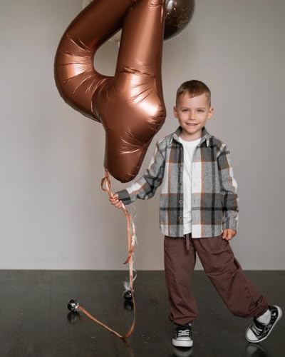 Image of IWERP 40 Inch Dark Brown 1 Balloon for First Birthday, Coffee Brown 1st Number Balloons Birthday Decorations, Chocolate Brown One Giant Number 1 Balloon