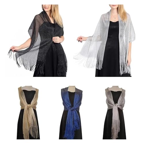 Evening Dresses Shawls Female Wire Tassels Bridal Bridesmaid Party Wedding Temperament Accessories Scarf for Bride3
