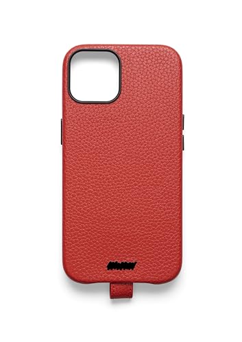 Coque iPhone 14 Plus Rouge en effet cuir et microfibre