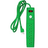 Bluetech 6 Outlet Surge Protector with Dual USB Ports and 6 Ft Cord, Green