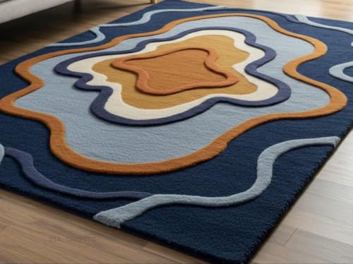 Image of zia carpets Hand Tufted Woollen Modern Collection Bedroom & Living Room Carpet Size 6 x 9 feet