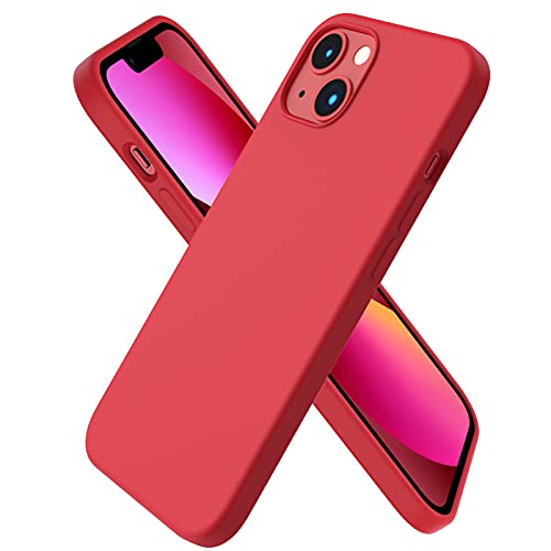 Image of ORNARTO Compatible with iPhone 13 Case 6.1, Slim Liquid Silicone 3 Layers Full Covered Soft Gel Rubber Case Cover 6.1 inch-Mint Green