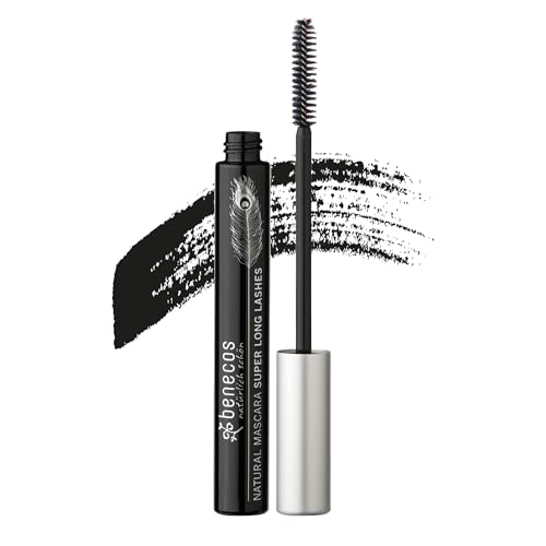 Benecos Mascara Super Long Lashes carbon black - Wimperntusche für Länge & Definition - Naturkosmetik mit Bio-Bienenwachs, Jojoba & Vitamin E - schwarz - 8ml