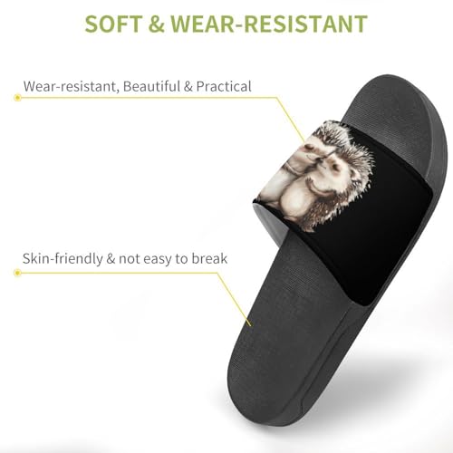 Cute Hedgehog Hugs House Sandals Non-Slip Bathroom Slippers Beach Summer Shoes for Men Women3