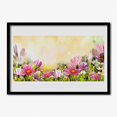 Affiche avec cadre salon chambre cuisine 100x70 photo image fleurs Tulup