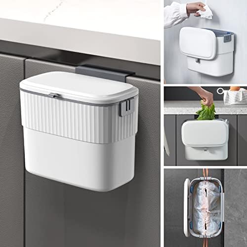 ELPHECO Bathroom Trash Can with lid - 2.5 Gallon Waterproof Sensor Trash Bin, 10 Liter Motion Sensor Trash Can, Slim Garbage Bin Bathroom Decor (white, 1.8 Gallon)
