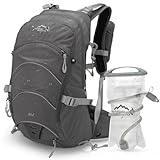 IX INOXTO Trinkrucksack, 20 l, Wanderrucksack, interner Rahmen, Rucksack mit 2 l Trinkblase und Regenschutz, für Radfahren, Camping, Jagd, für Männer und Frauen, Schwarz, Hellgrün, Dunkelblau, Modern