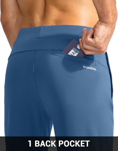 Image of G Gradual Men's Golf Joggers Pants with Zipper Pockets Stretch Sweatpants Slim Fit Track Pants Joggers for Men Work Running