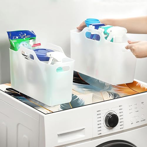 Image of Yellow Weaves Washer & Dryer Cover for Top, 60 x 60 cm, Washing Machine Top Protector Mat for Kitchen /Laundary Room, Water Absorbing, Dustproof, Scratch Resistant & Non-Slip (Feather Multi)