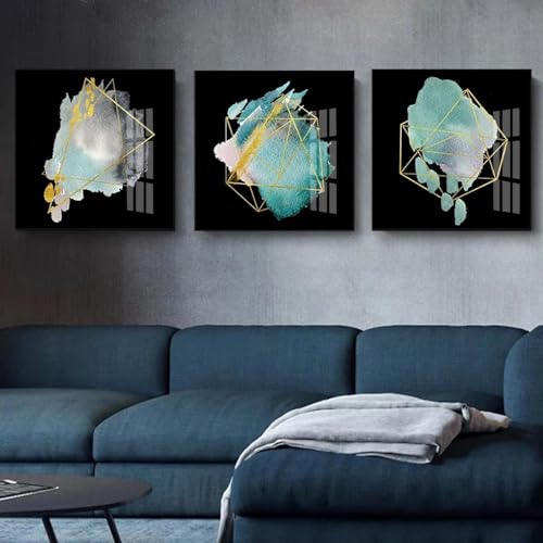 Images murales pour chambre KEBIA lot de 3 toiles géométriques pour habiller un mur vide