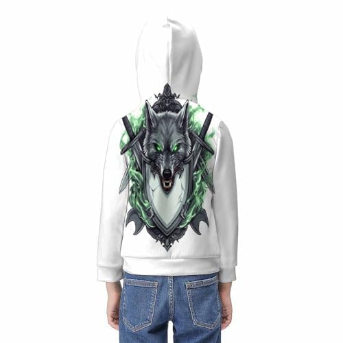 Pull wolf à capuche pour adolescent de 12-14 ans sweat 3D confortable avec poche - 6