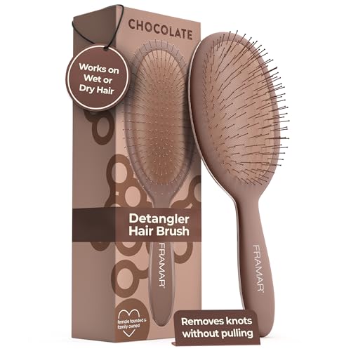 FRAMAR Chocolate Hair Brush Detangler Wet Hair Brushes For Women Womens Hair Brush Hair Accessories Hairbrush For Women Cepillos Para Cabello Reduces Breakage Detangle Brush