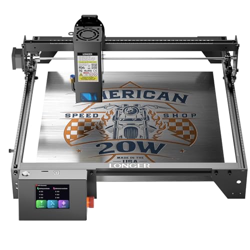 Image of LONGER Ray5 20000mW Class IV Laser Engraver & Cutter, 0.08mm Higher Accuracy Laser Spot, 3.5 inch Touch Screen, App Offline Control, 400x400mm Engraving Machine for Wood Metal Acrylic Glass