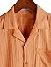 VATPAVE Mens Cuban Guayabera Shirts Button Down Short Sleeve Shirt Cotton Casual Summer Beach Wedding Shirts with Pocket Large Orange