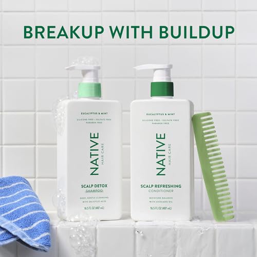 Image of Native Scalp Detox Shampoo and Conditioner, Eucalyptus & Mint, Naturally Derived Ingredients | All Hair Types, Color & Treated, Fine to Dry Damaged, Sulfate & Dye Free - 2-Pack