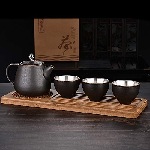 No-Branded Teiera d'Argento hkrstssxj Sterling Silver 999 Teiera Fatta a Mano Cerimonia Giapponese Cerimonia Teiera Lato… - immagine 5