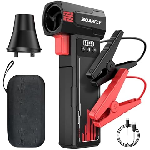 15000mA Car Dryer Air Blower Turbo Fan & 2000A UltraSafe Car Battery Jump Starter, Turbo Dryer, Cordless Leaf Blower Cover