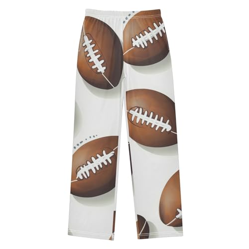 ZZXXB Football Retro Print Boys Long Pants Soft Trousers Elastic Waist Kids Lounge Bottoms with Pockets S-XL - Main Image