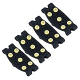 Uonlytech 2 Pares Grampones de Hielo y Nieve para Zapatos Cubre Zapatos Antideslizantes con Dientes y Hebilla Amarilla Material TPE Resistente para Senderismo Escalada y Actividades al Aire