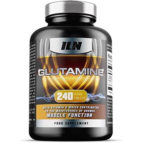 Glutamine - 3000mg L Glutamine Per Serving - Enhanced with D3 & B12 - Vegan and Vegetarian L-Glutamine (240 Tablets - 40 Servings) Cover