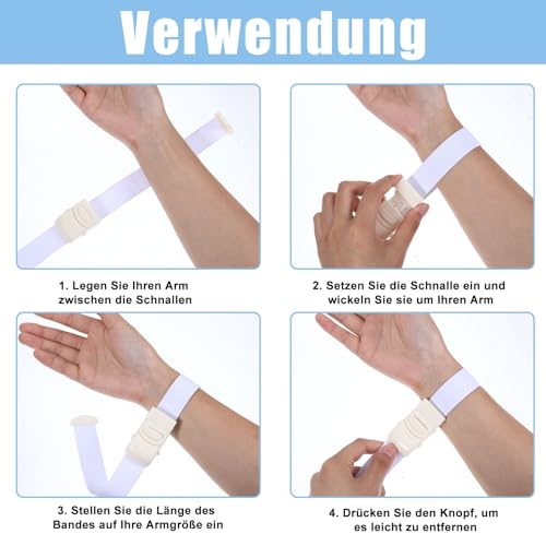 6 Stück Stauschlauch Blutabnahme Set, Schnappbarer Tourniquet, 6 Weiß Venenstauer Blutabnahme Set zum Üben für die Notfallversorgung im Freien