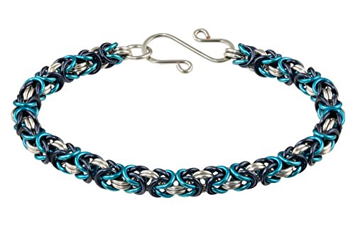 Bracelet en maille royale bleu brume : kit de tissage pour vos soirées