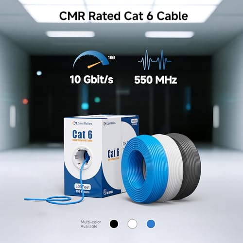 Câble Ethernet Cat6 bobine câble réseau vrac blanc 10 Gbit/s CMR - 3