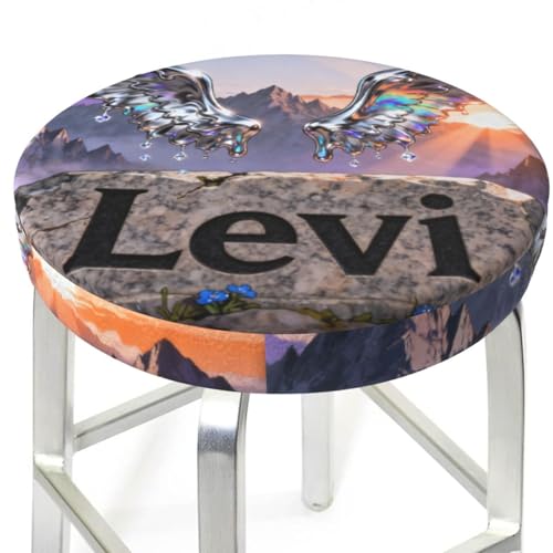 JugJug Levi Personalized Name Round Bar Stool Cover Chrome