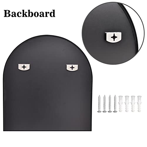 Arched Mirror 31 "X33, Metal Framed Mirror For Fireplace, Wall Mounted Mirror For Porch, Hd Wide Arched Mirror, Arched Wall Mirror For Bedroom, Living Room, Entrance (Black) #TOP6