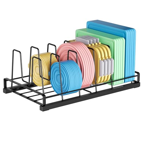 Food-Container-Lid-Organizer-for-Cabinet-with-6-Adjustable-Divider Food Container Lid Organizer for Cabinet with 6 Adjustable Divider - Image 1