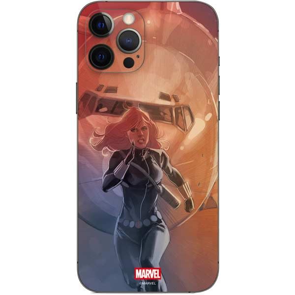 Skinit Decal Phone Skin Compatible with iPhone 12 Pro Max - Officially Licensed Marvel Black Widow Running Design