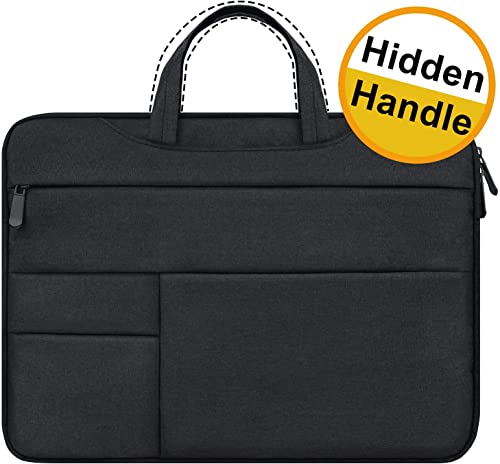 Image of Dynotrek 14 Inch Laptop Sleeve Case Cover with Handle Shockproof Protective Notebook Bag with Accessory Pocket, Durable Carrying Laptop Compatible for MacBook HP Lenovo Dell Asus Acer, Black