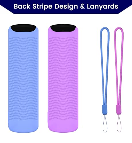 Image of 2-Pack Glowing Remote Cover for Smart TV Remote Controller, Blue & Purple
