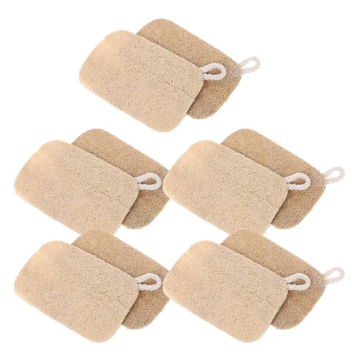 Esponjas de Lufa Naturales para Lavar Platos, 10 Unidades, Ecológicas, Reutilizables, Suaves y Antiarañazos, Esponja para Fregar Cocina y Limpieza de Utensilios, Adecuado para Uso