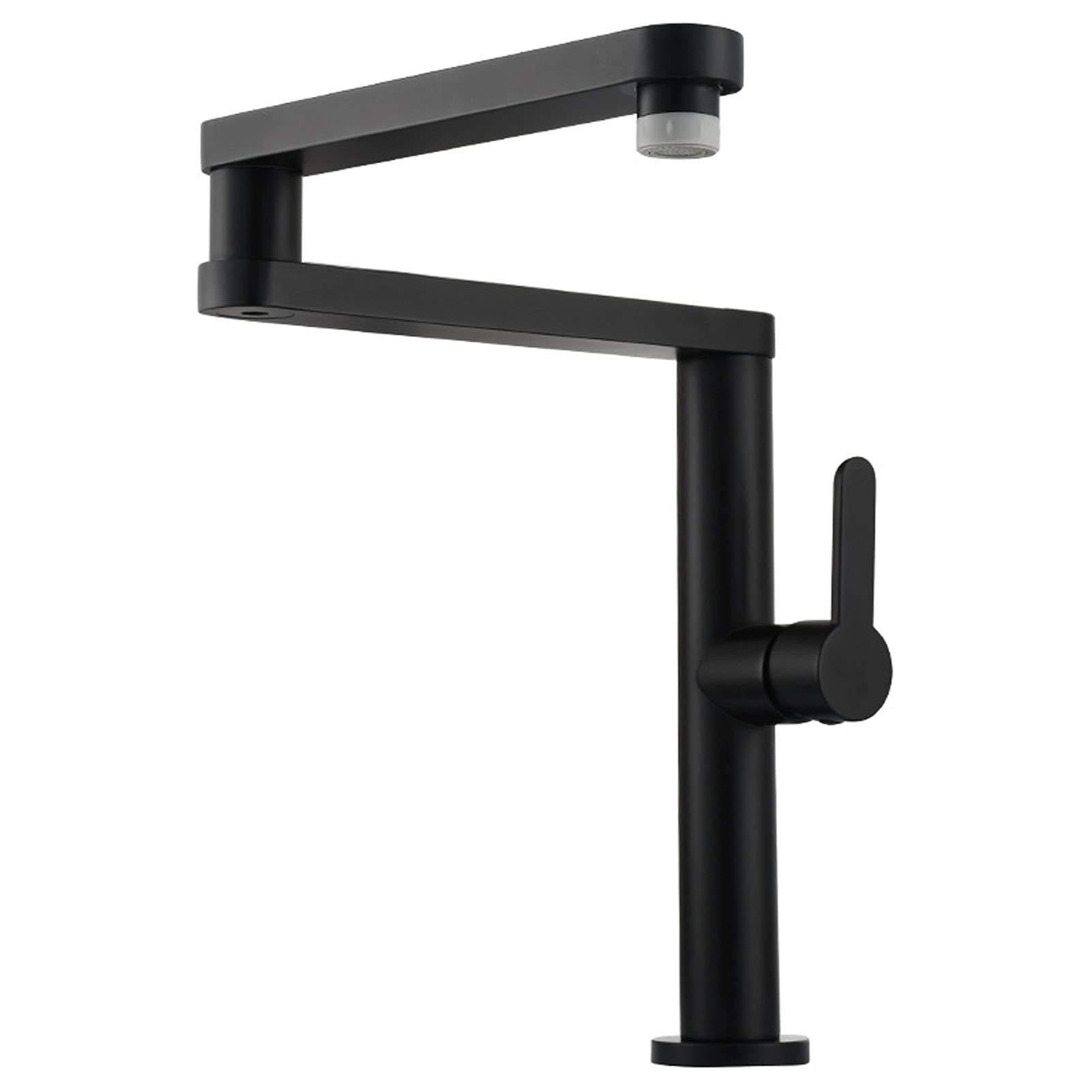 MXXQRHF Kitchen Sink Faucet, Brass Kitchen Faucet Deck Mount, Single Handle Pot Filler Faucet, Cold and Hot Mixer Tap,Brushed Nickel (Black)