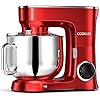 COOKLEE Stand Mixer, 9.5 Qt. 660W 10-Speed Electric Kitchen Mixer with Dishwasher-Safe Dough Hooks, Flat Beaters, Wire Whip & Pouring Shield Attachments for Most Home Cooks, SM-1551, Ruby Red COOKLEE Stand Mixer, 9.5 Qt. 660W 10-Speed Electric Kitchen Mixer with Dishwasher-Safe Dough Hooks, Flat Beaters, Wire Whip & Pouring Shield Attachments for Most Home Cooks, SM-1551, Ruby Red