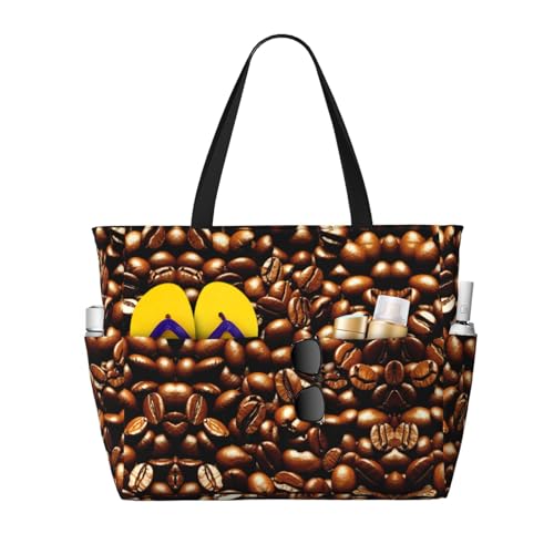 Divertida bolsa de viaje de playa de gran capacidad, con cremallera y bolsillos para viajes, vacaciones, gimnasio