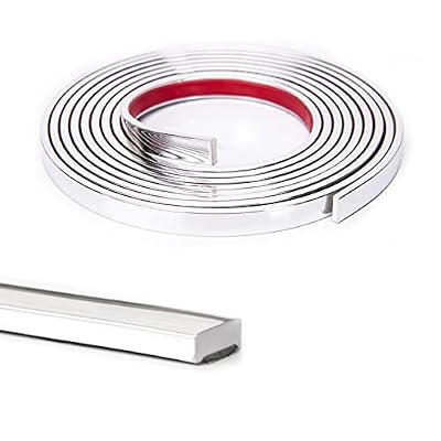 Art3d 10 Ft Peel and Stick Flexible Vinyl Molding Trim for Wall Tile Edges, Kitchen backsplash, Mirrior Frame in Stainless Steel
