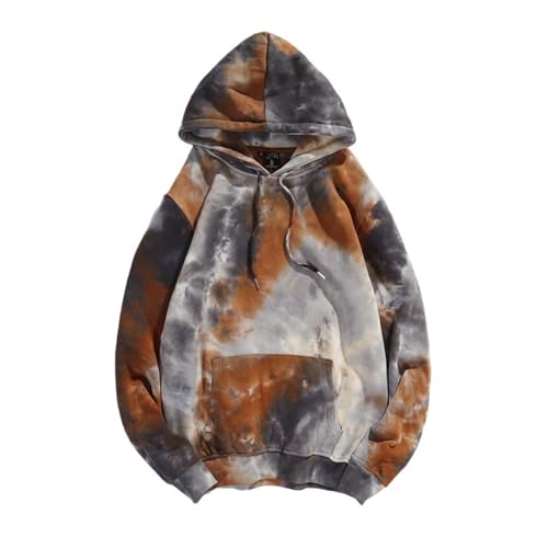 Tie Dye Hoodies for Men 100% Cotton Heavyweight Fleece Unisex Long Sleeve Sweatshirts with Pocket
