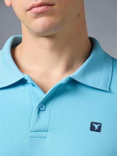 Image of TECHNOSPORT Men's Regular Fit Half Sleeve Polo T-Shirt with Collar, ELASTO Plus Quick Dry Moisture Wicking Polo Tee for Gym Sports Golf and Casual Wear